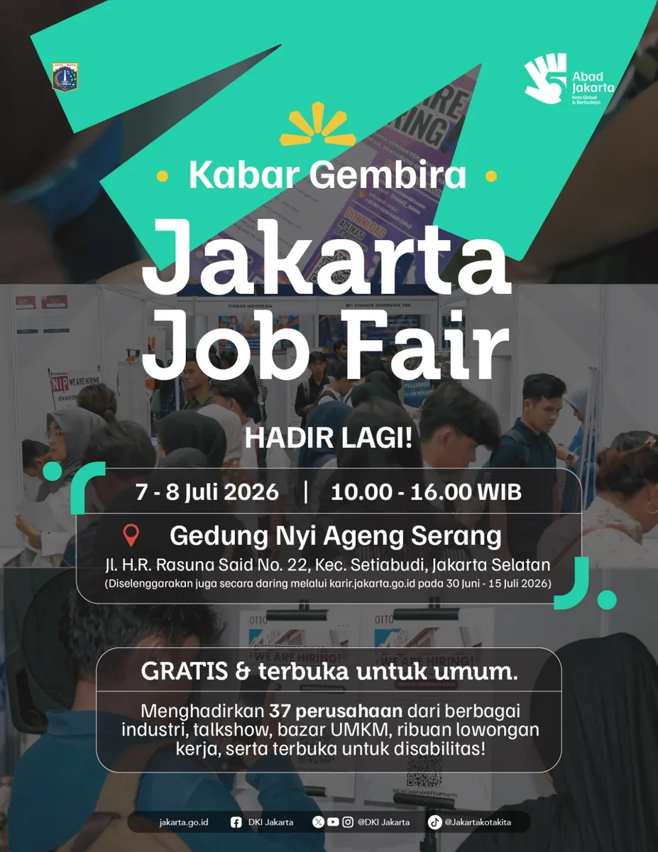 Job Fair Provinsi Bengkulu 2026 (Suku Dinas TKTE Wilayah Provinsi Bengkulu Barat) : 7-8 Juli 2026