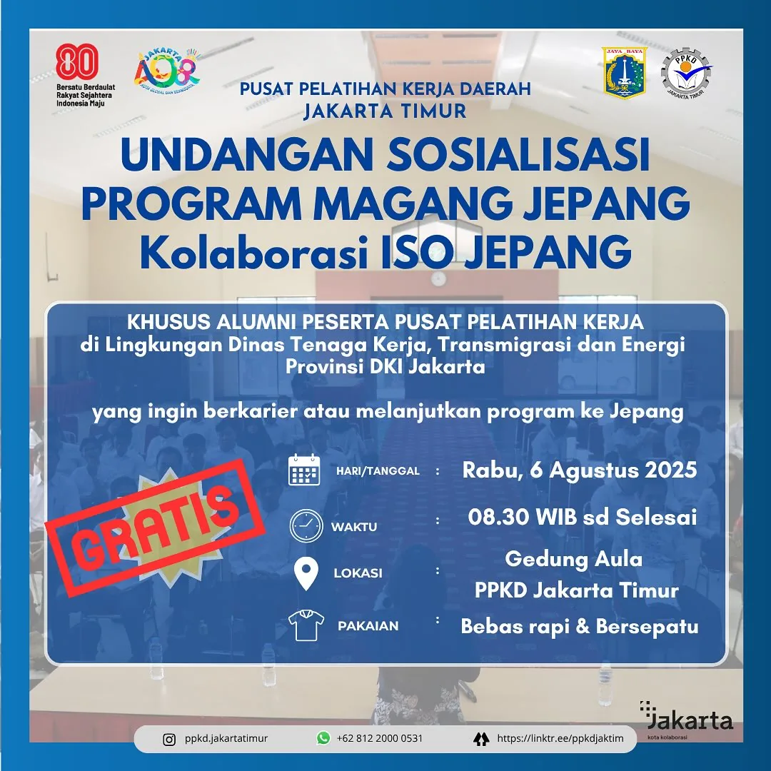 UNDANGAN SOSIALISASI PROGRAM MAGANG JEPANG – PPKD PROVINSI BENGKULU